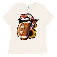 Bone Football Tongue Ladies Tee - Jasminsmagicworld
