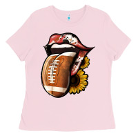 Bubblegum Pink Football Tongue Ladies Tee - Jasminsmagicworld