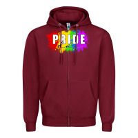 Burgundy Pride Day Zipper Hoodie - FaDigitalArtStudio