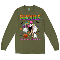 Army Green Ghouls just wanna have fun Long Sleeve Tee - NancyCooperArtShop