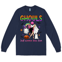 Navy Ghouls just wanna have fun Long Sleeve Tee - NancyCooperArtShop