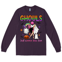 Plum Ghouls just wanna have fun Long Sleeve Tee - NancyCooperArtShop