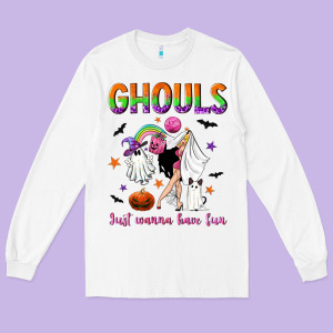Ghouls Just Wanna Have Fun Long Sleeve Tee Designed By Nancycooperartshop