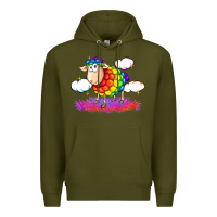 Army Green rainbow sheep pride Premium Hoodie - FaDigitalArtStudio