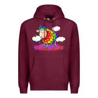Burgundy rainbow sheep pride Premium Hoodie - FaDigitalArtStudio