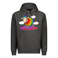 Charcoal Heather rainbow sheep pride Premium Hoodie - FaDigitalArtStudio