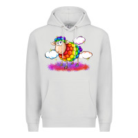 Dove Grey rainbow sheep pride Premium Hoodie - FaDigitalArtStudio