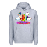 Heather Grey rainbow sheep pride Premium Hoodie - FaDigitalArtStudio