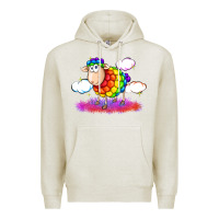 Oatmeal Heather rainbow sheep pride Premium Hoodie - FaDigitalArtStudio