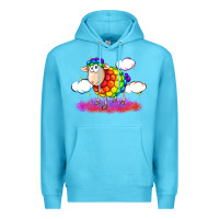 Ocean Blue rainbow sheep pride Premium Hoodie - FaDigitalArtStudio