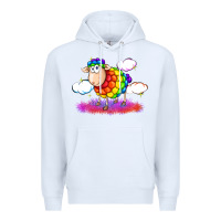 White rainbow sheep pride Premium Hoodie - FaDigitalArtStudio