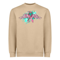 Mushroom cancer ribbon with angel wings Heavyweight Sweatshirt - CowGirlArtShop
