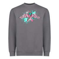 Storm cancer ribbon with angel wings Heavyweight Sweatshirt - CowGirlArtShop