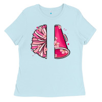 Custom Name Cheerleader With Megaphone Ladies Tee | Teevron