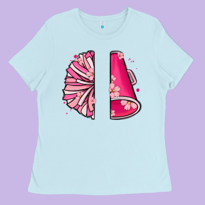 Custom Name Cheerleader With Megaphone Ladies Tee Designed By Maliassmallbusiness