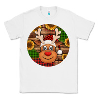 White cute reindeer head Christmas Classic Tee - Jasminsmagicworld