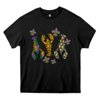 Black mardi gras crawfish Heavy Core Tee - MaliasSmallBusiness