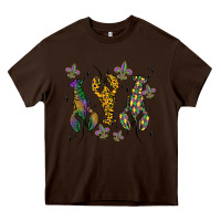 Chocolate Brown mardi gras crawfish Heavy Core Tee - MaliasSmallBusiness