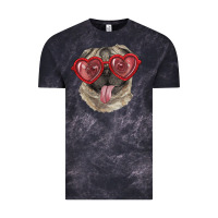 Cloud Black pug with love glasses Vintage Tee - RanaPortraitStore
