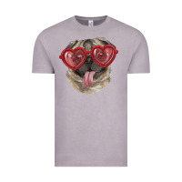 Vintage Zinc pug with love glasses Vintage Tee - RanaPortraitStore