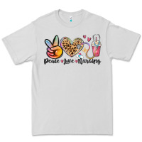 Dove Grey peace love nursing Premium Tee - MaliasSmallBusiness