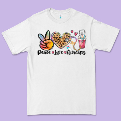 Peace Love Nursing Premium Tee Designed By Maliassmallbusiness