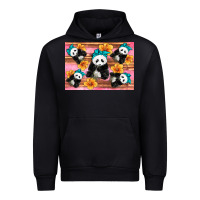 Black Baby panda flowers Urban Hoodie - Artiststas