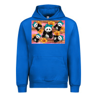 Cobalt Baby panda flowers Urban Hoodie - Artiststas