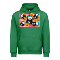 Emerald Baby panda flowers Urban Hoodie - Artiststas