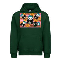 Forest Green Baby panda flowers Urban Hoodie - Artiststas