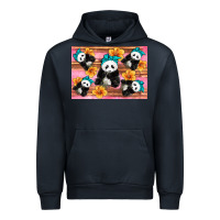 Navy Baby panda flowers Urban Hoodie - Artiststas