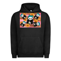 Pigment Black Baby panda flowers Urban Hoodie - Artiststas