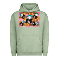 Pigment Oil Green Baby panda flowers Urban Hoodie - Artiststas
