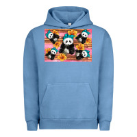 Pigment Pebble Blue Baby panda flowers Urban Hoodie - Artiststas
