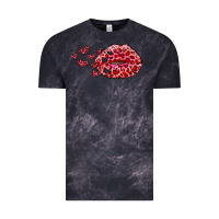 Cloud Black kiss with leopard and hearts Vintage Tee - RanaPortraitStore