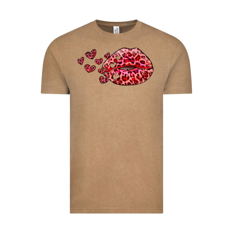 Kiss With Leopard And Hearts Vintage Tee by RanaPortraitStore | Teevron