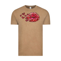 Vintage Coffee kiss with leopard and hearts Vintage Tee - RanaPortraitStore