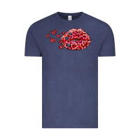 Vintage Denim kiss with leopard and hearts Vintage Tee - RanaPortraitStore