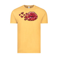 Vintage Mustard kiss with leopard and hearts Vintage Tee - RanaPortraitStore