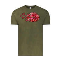 Vintage Olive kiss with leopard and hearts Vintage Tee - RanaPortraitStore