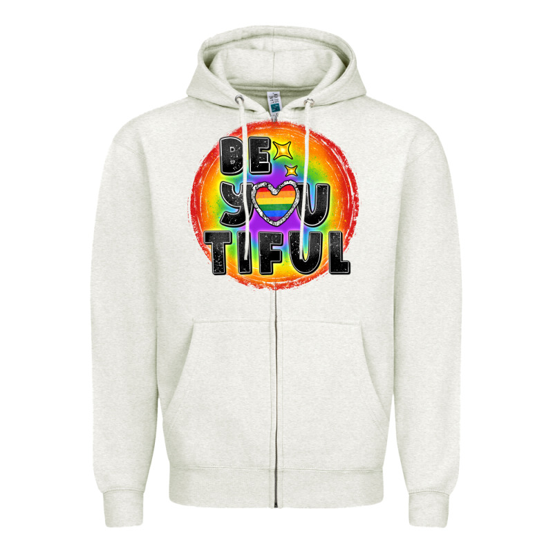Be You Tiful Pride Zipper Hoodie by FaDigitalArtStudio | Teevron