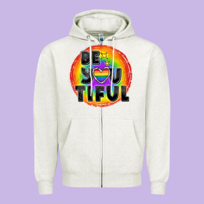 Be You Tiful Pride Zipper Hoodie Designed By Fadigitalartstudio