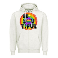 Oatmeal Heather Be you tiful pride Zipper Hoodie - FaDigitalArtStudio