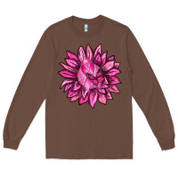 Chestnut Breast Cancer Sunflower Long Sleeve Tee - texasbilliewilder
