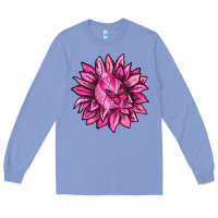 Colony Blue Breast Cancer Sunflower Long Sleeve Tee - texasbilliewilder