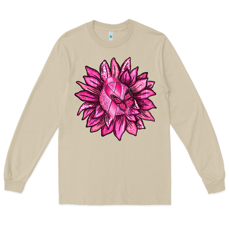 Breast Cancer Sunflower Long Sleeve Tee by texasbilliewilder | Teevron