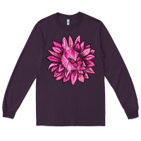 Plum Breast Cancer Sunflower Long Sleeve Tee - texasbilliewilder