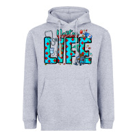 Heather Grey Doctor Life Heavyweight Hoodie - CowhideDigitalArt
