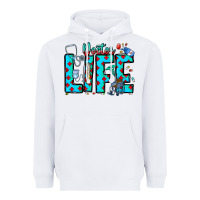 White Doctor Life Heavyweight Hoodie - CowhideDigitalArt