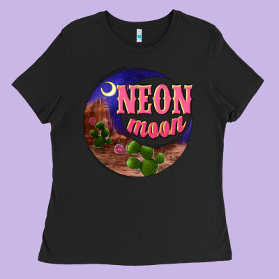 Neon Moon Ladies Tee Designed By Nancycooperartshop